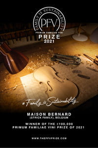 The Primum Familiae Vini prize of 2021 winner is Maison Bernard in Belgium, Europe's oldest luthier workshop Champagne Pol Roger